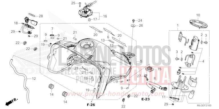 KRAFTSTOFFTANK/KRAFTSTOFFPUMPE (1) von Africa Twin DCT GRAND PRIX RED (R380B) von 2023